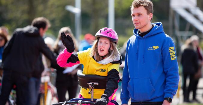 Hannah op een Running Frame